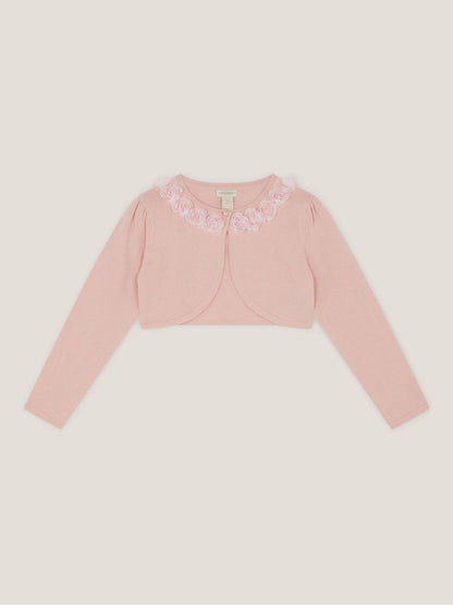 Monsoon Pink Ottilie Appliqué Rose Pearl Cardigan image 2