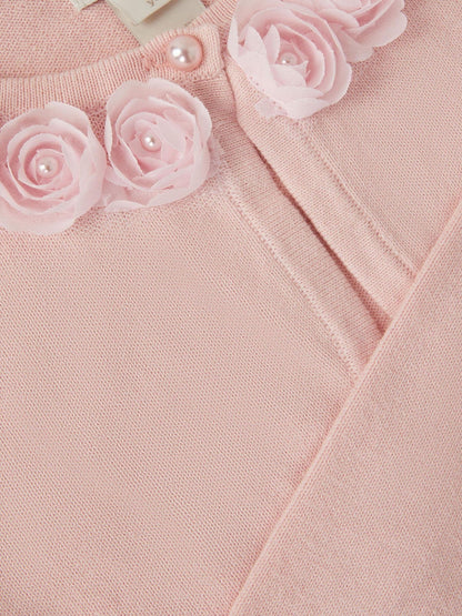 Monsoon Pink Ottilie Appliqué Rose Pearl Cardigan image 4