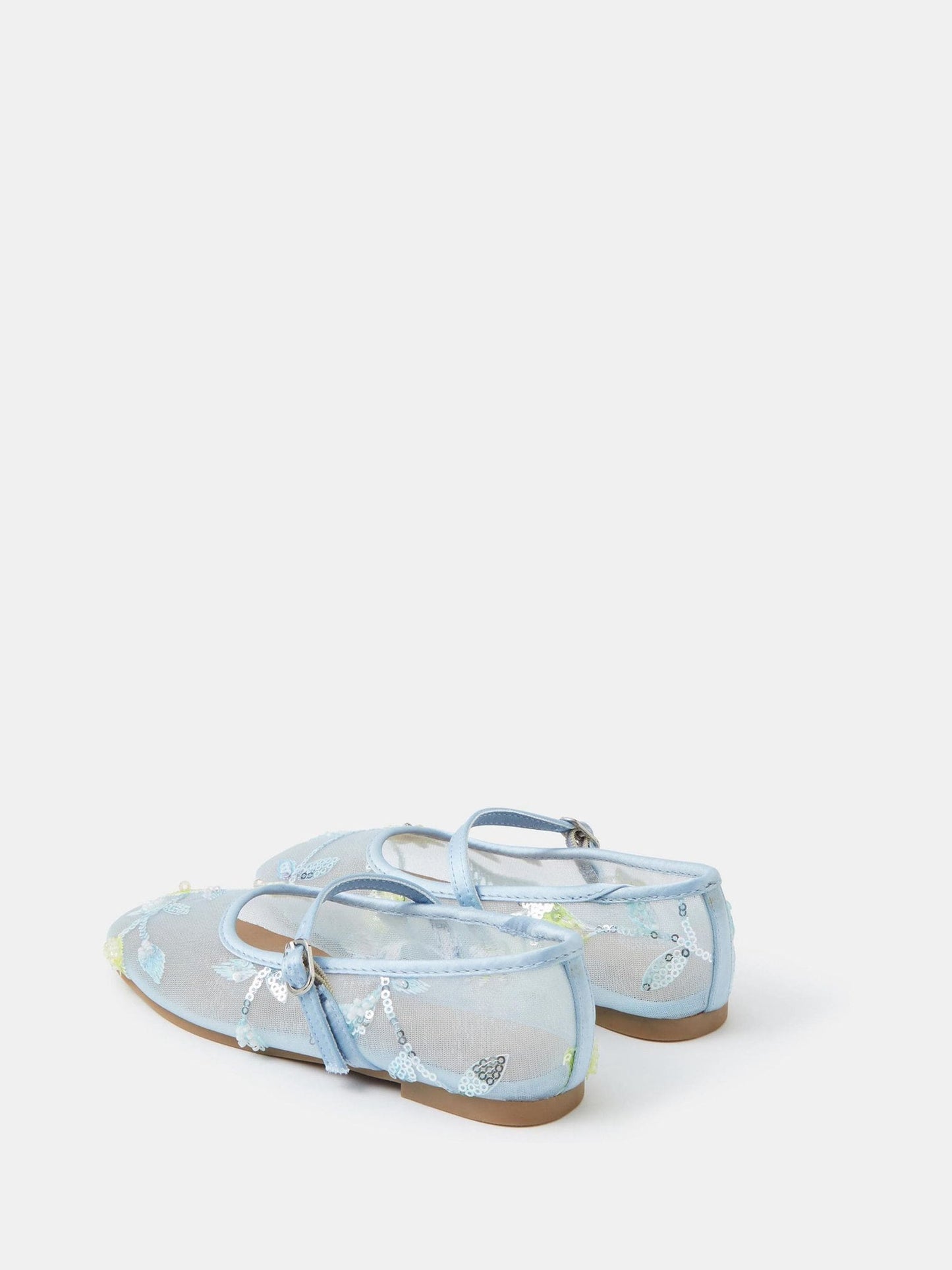 Angels By Accessorize Blue Sparkle Floral Mesh Ballet Flats image 2