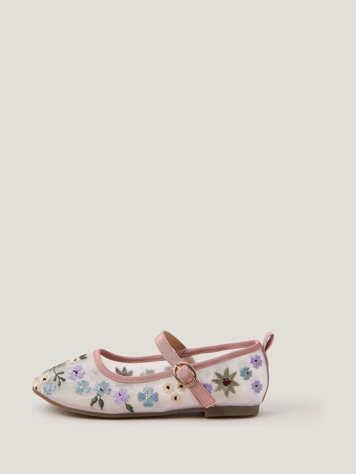 Monsoon Pink Floral Embroidered Ballerina Flats image 3