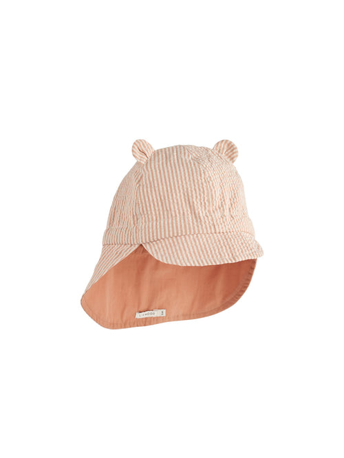 Liewood Pink Gorm Reversible Seersucker Sun Hat With Ears image 1