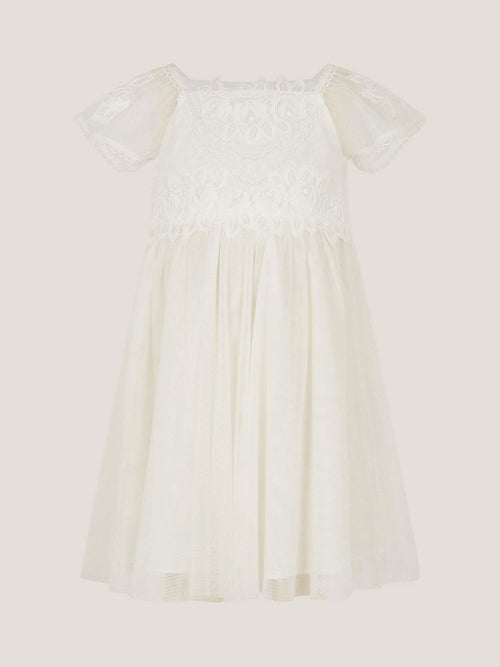 Monsoon Cream Baby Floella Floral Lace Dress image 1