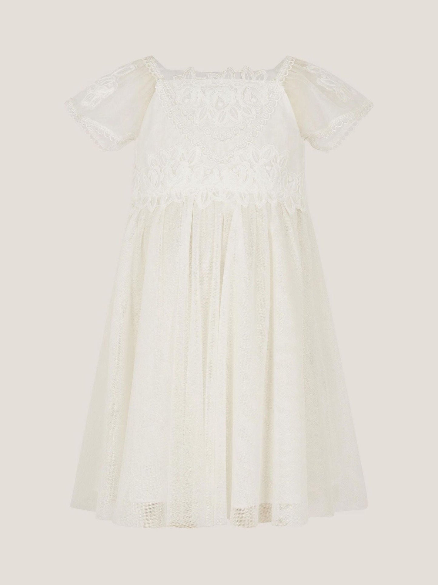 Monsoon Cream Baby Floella Floral Lace Dress image 1