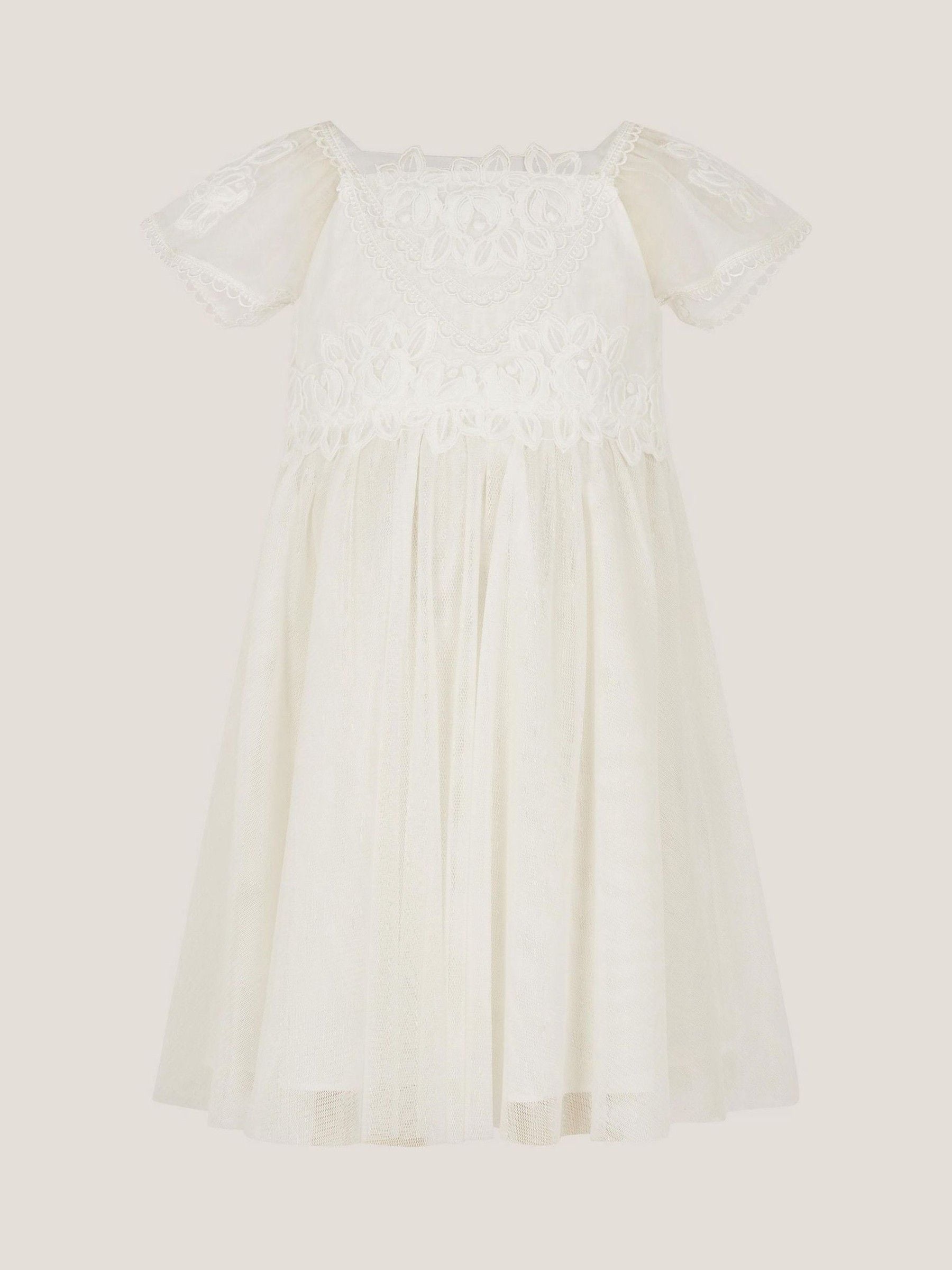 Monsoon Cream Baby Floella Floral Lace Dress image 1