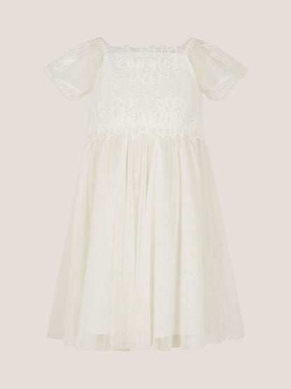 Monsoon Cream Baby Floella Floral Lace Dress image 1