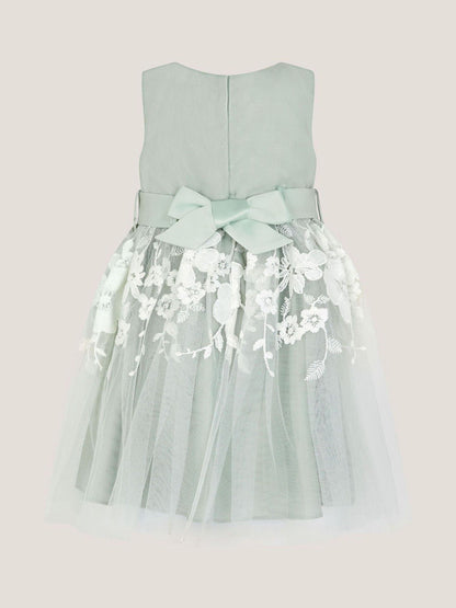 Monsoon Green Baby Felicity Embroidered Floral Dress image 3