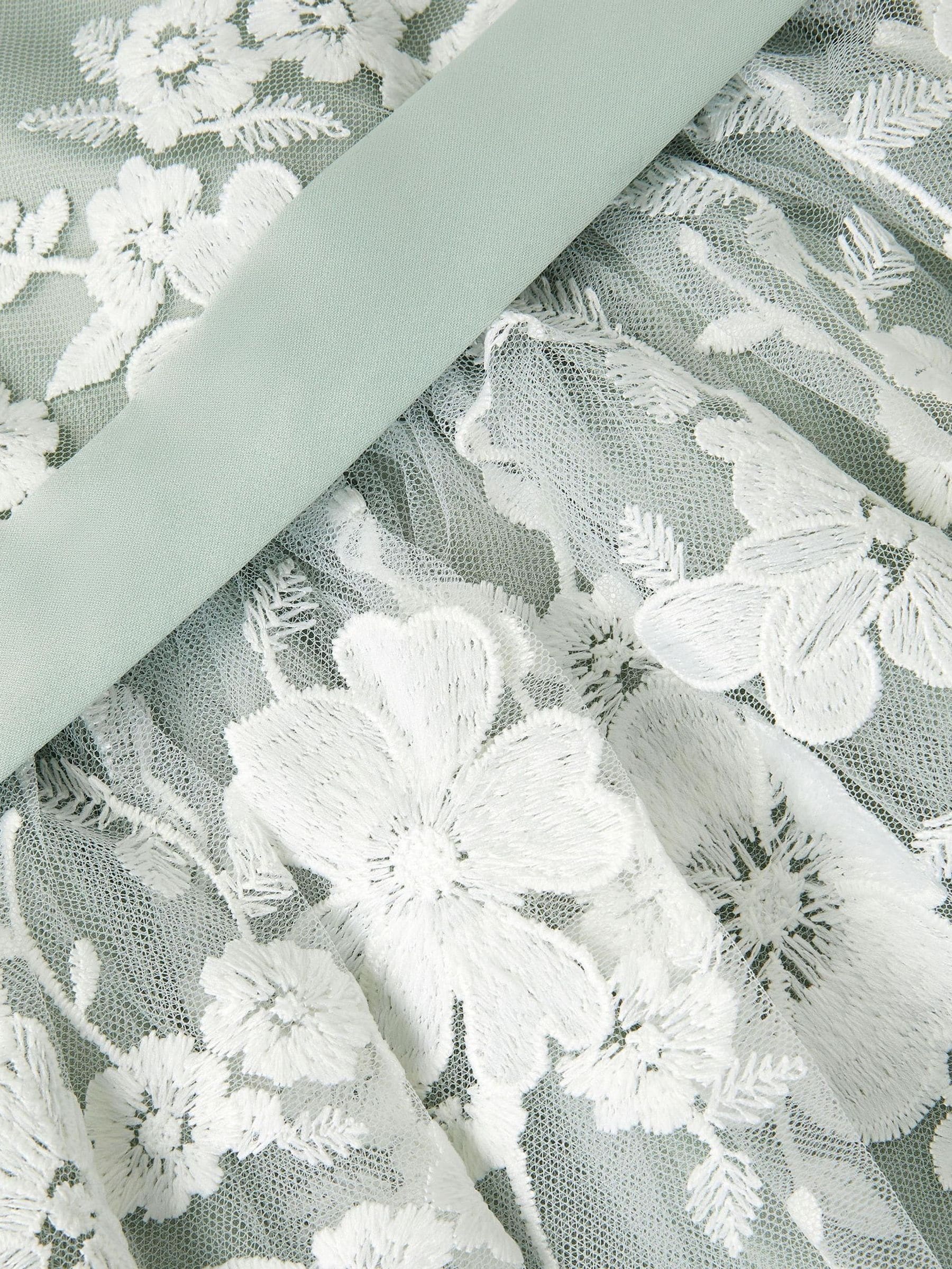 Monsoon Green Baby Felicity Embroidered Floral Dress image 4