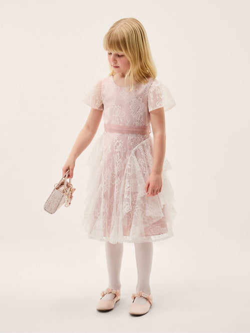 Dsiney Kidz - Monsoon Dusky Pink Joanie Cancan Ruffle Lace Dress image 1