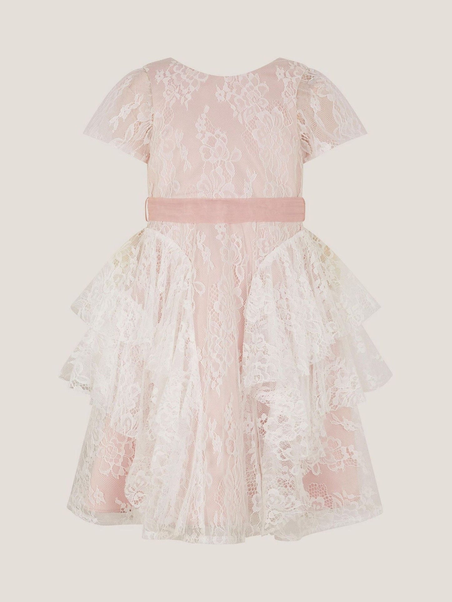 Monsoon Dusky Pink Joanie Cancan Ruffle Lace Dress image 2