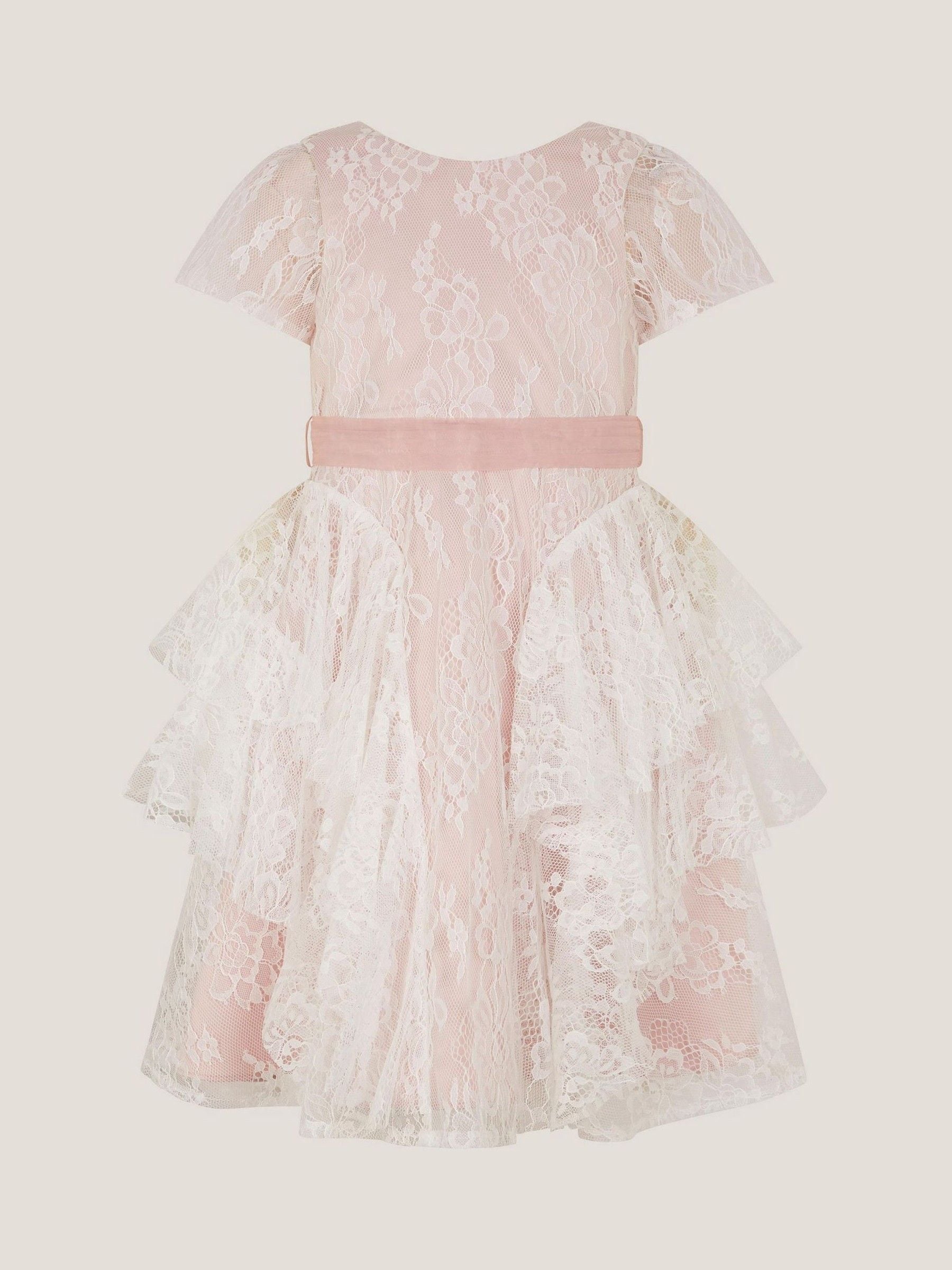 Monsoon Dusky Pink Joanie Cancan Ruffle Lace Dress image 2