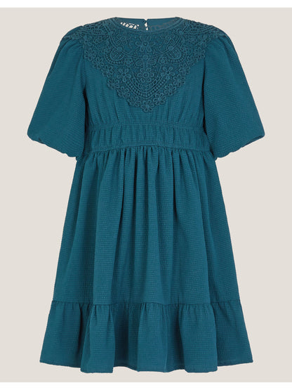 Monsoon Blue Crochet Yoke Tiered Dress image 2