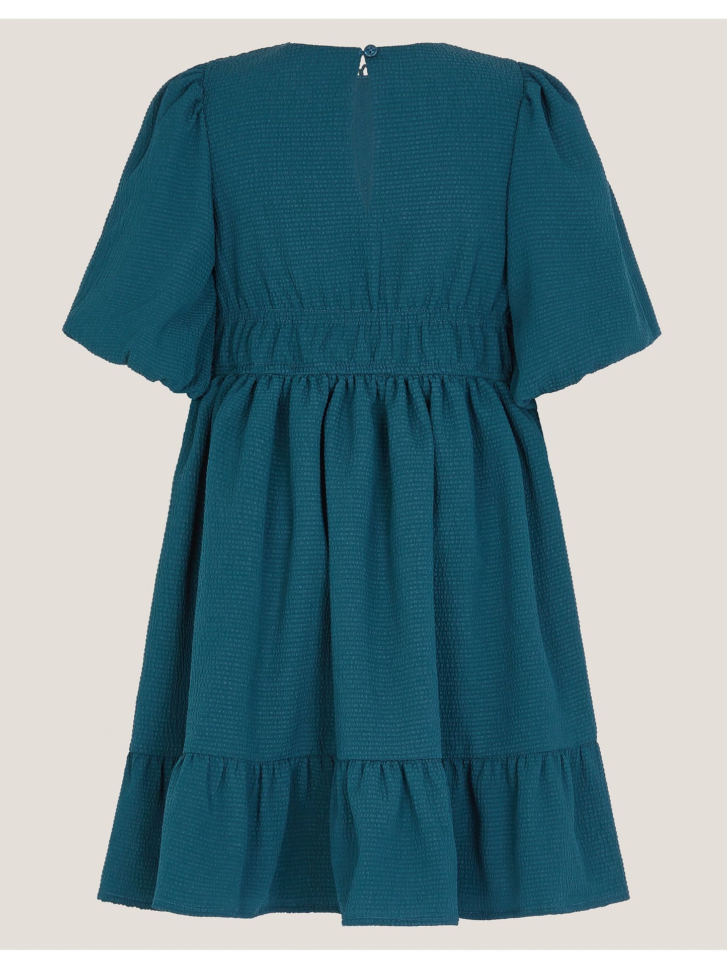 Monsoon Blue Crochet Yoke Tiered Dress image 3