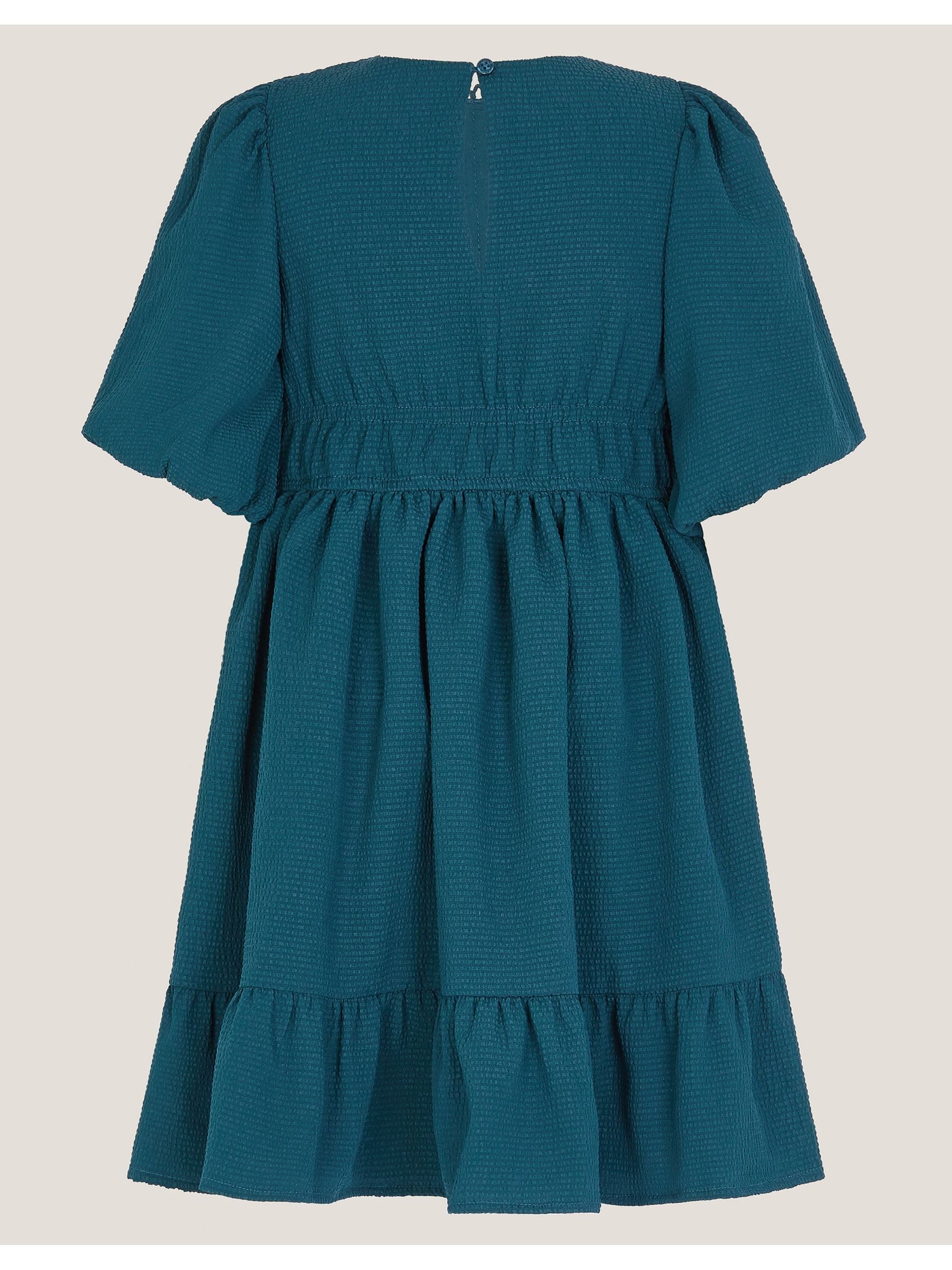 Monsoon Blue Crochet Yoke Tiered Dress image 3
