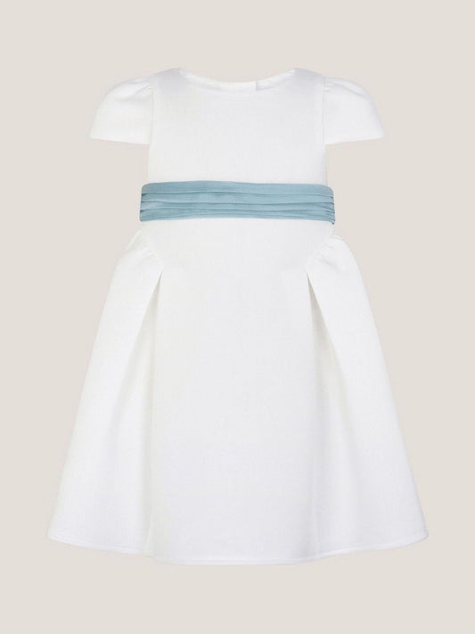 Monsoon Cream Baby Polly Cap Sleeve Bow Party Dress image 1
