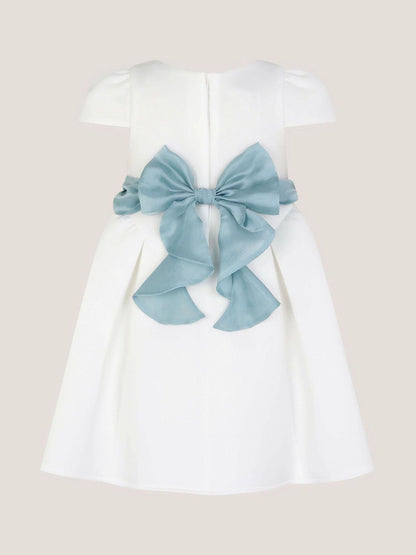 Monsoon Cream Baby Polly Cap Sleeve Bow Party Dress image 2