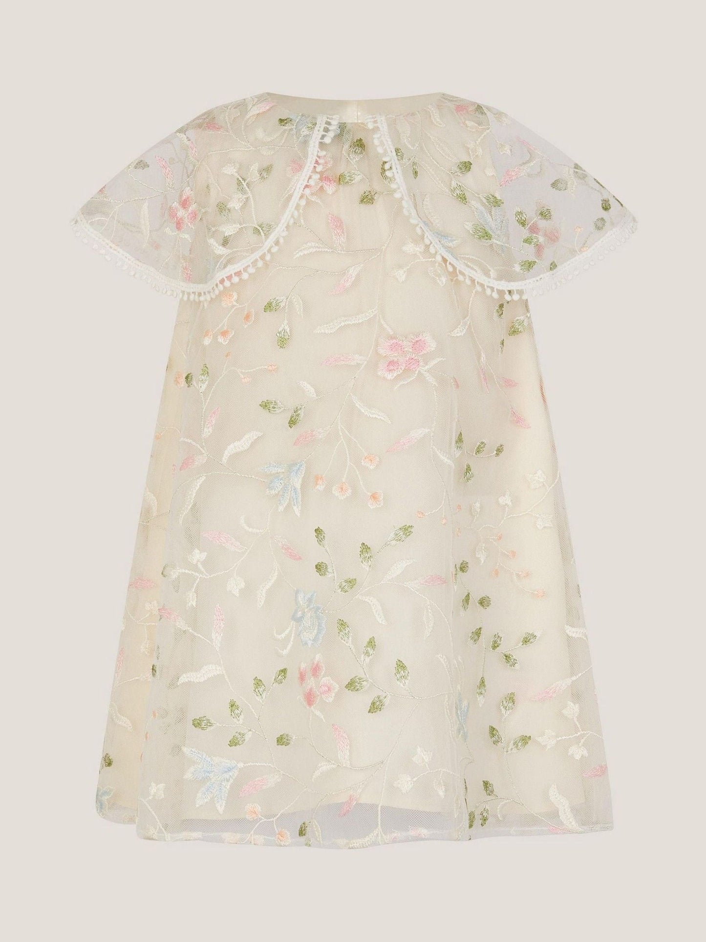 Monsoon Cream Baby Floral Embroidered Swing Dress image 1