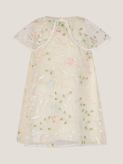 Monsoon Cream Baby Floral Embroidered Swing Dress image 1