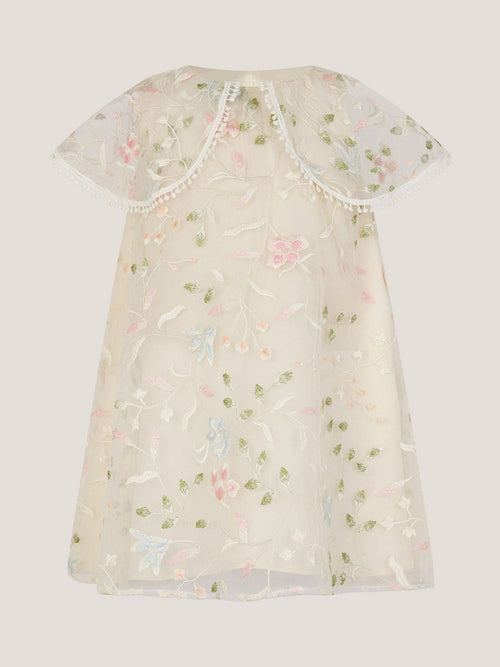 Monsoon Cream Baby Floral Embroidered Swing Dress image 1