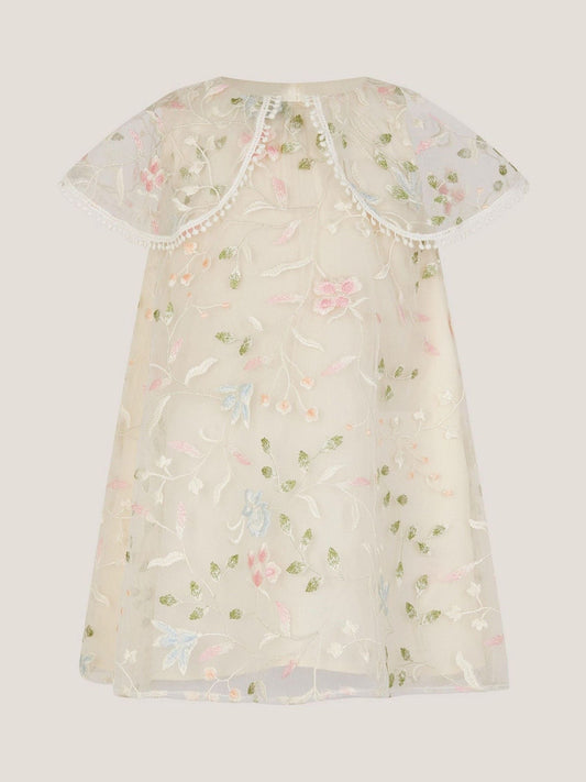 Monsoon Cream Baby Floral Embroidered Swing Dress image 1