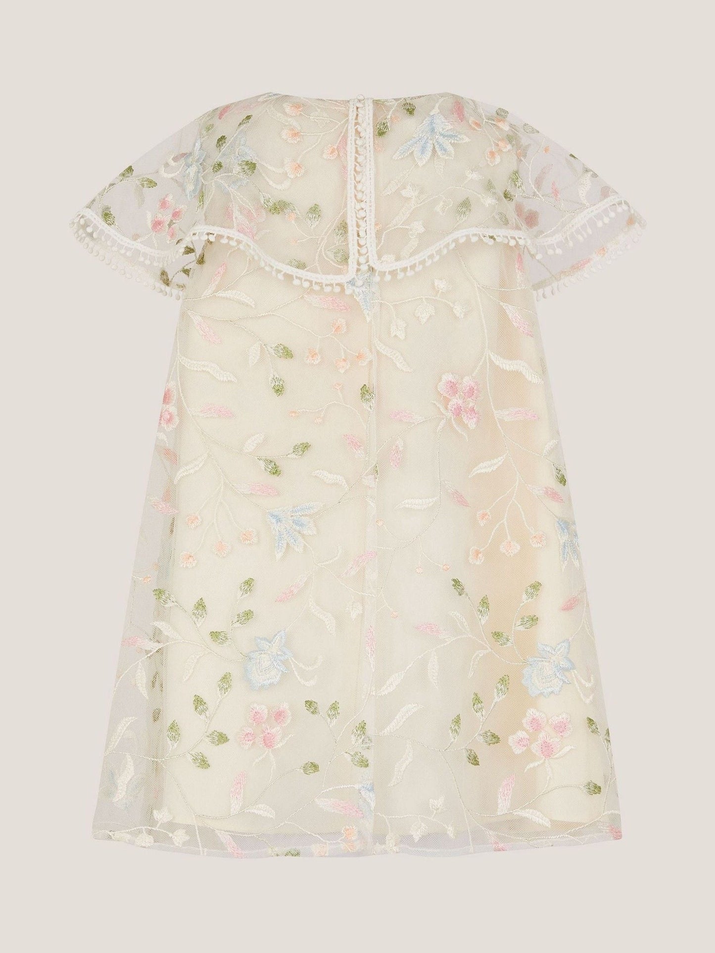 Monsoon Cream Baby Floral Embroidered Swing Dress image 2