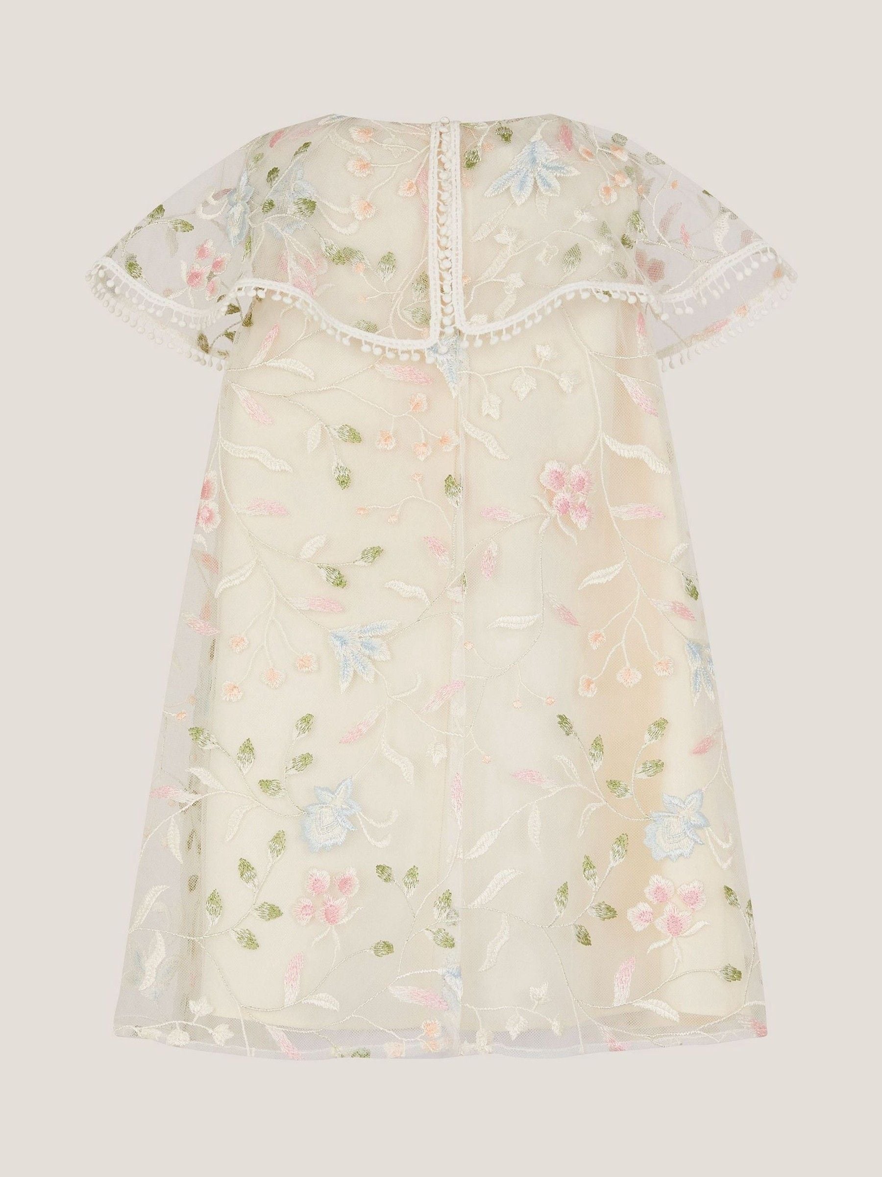 Monsoon Cream Baby Floral Embroidered Swing Dress image 2