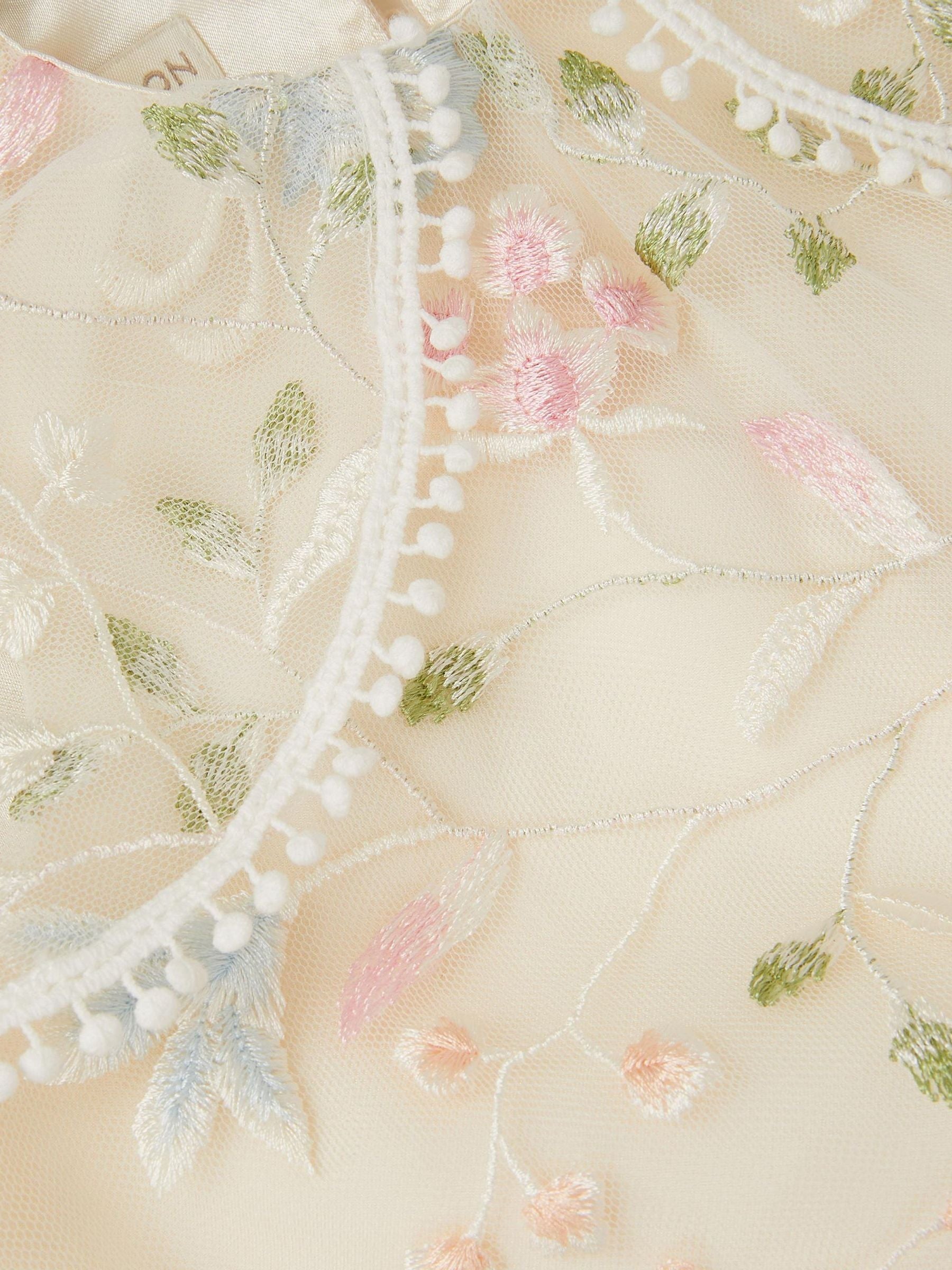 Monsoon Cream Baby Floral Embroidered Swing Dress image 3