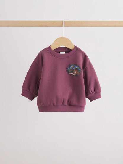 Burgundy Red Bear Baby Sweatshirt and Joggers Set (0mths-2yrs) image 2