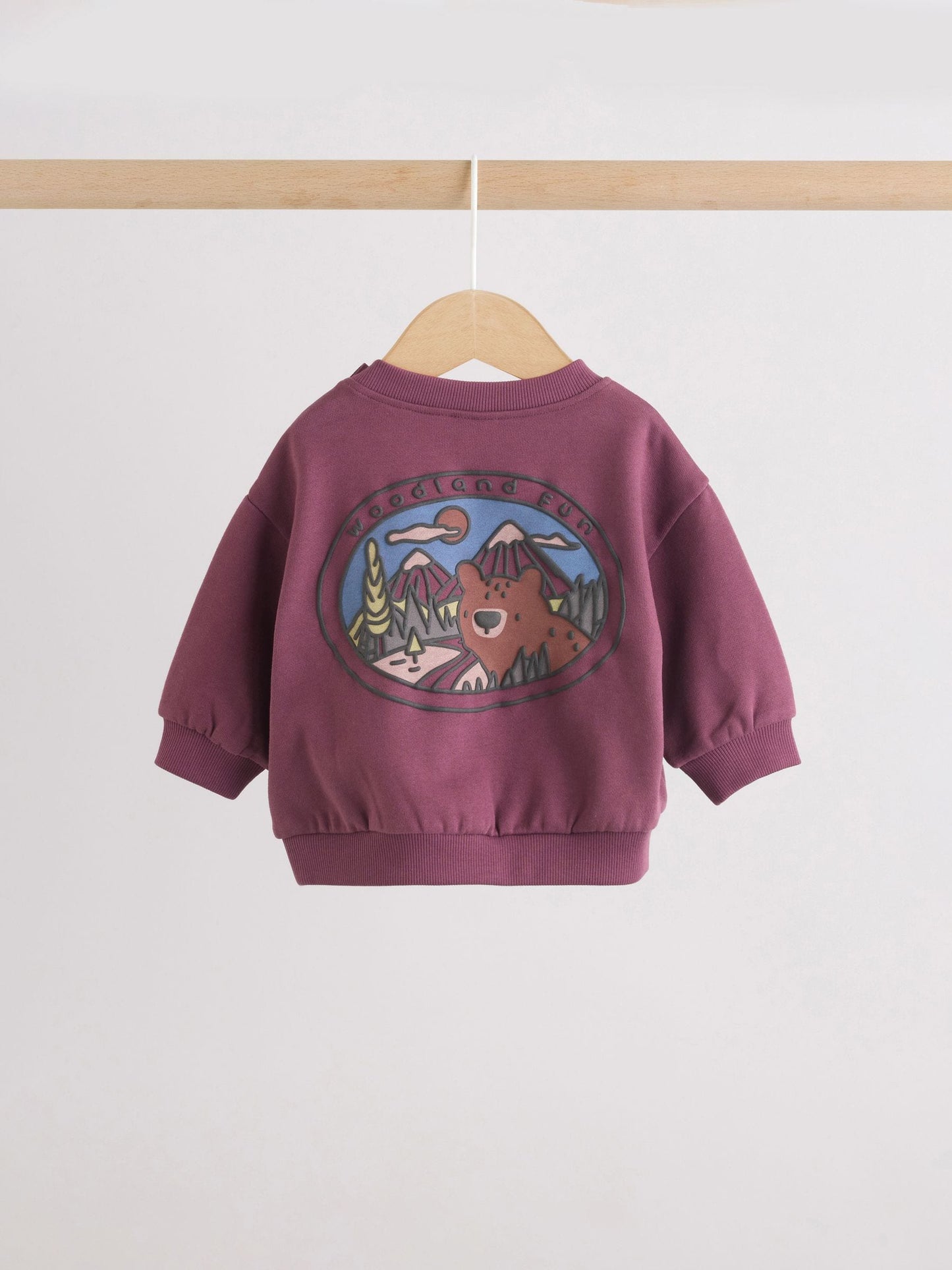 Burgundy Red Bear Baby Sweatshirt and Joggers Set (0mths-2yrs) image 5