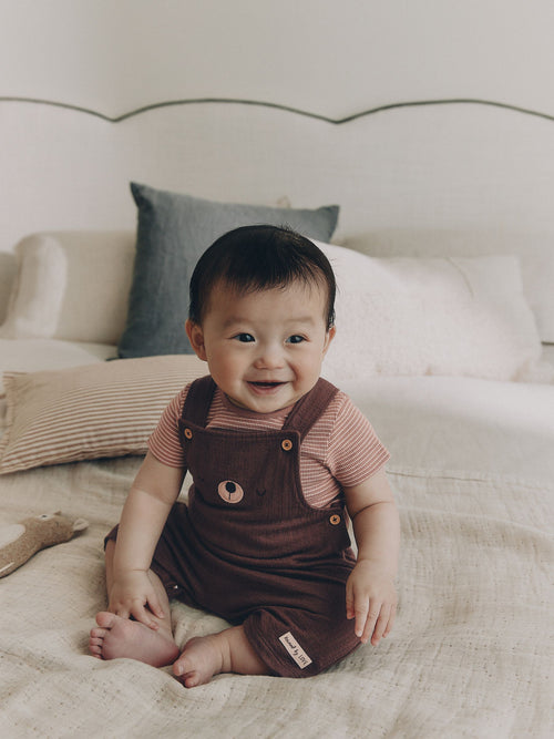 Brown Bear Jersey Dungarees and Bodysuit Baby Set (0mths-2yrs) image 1