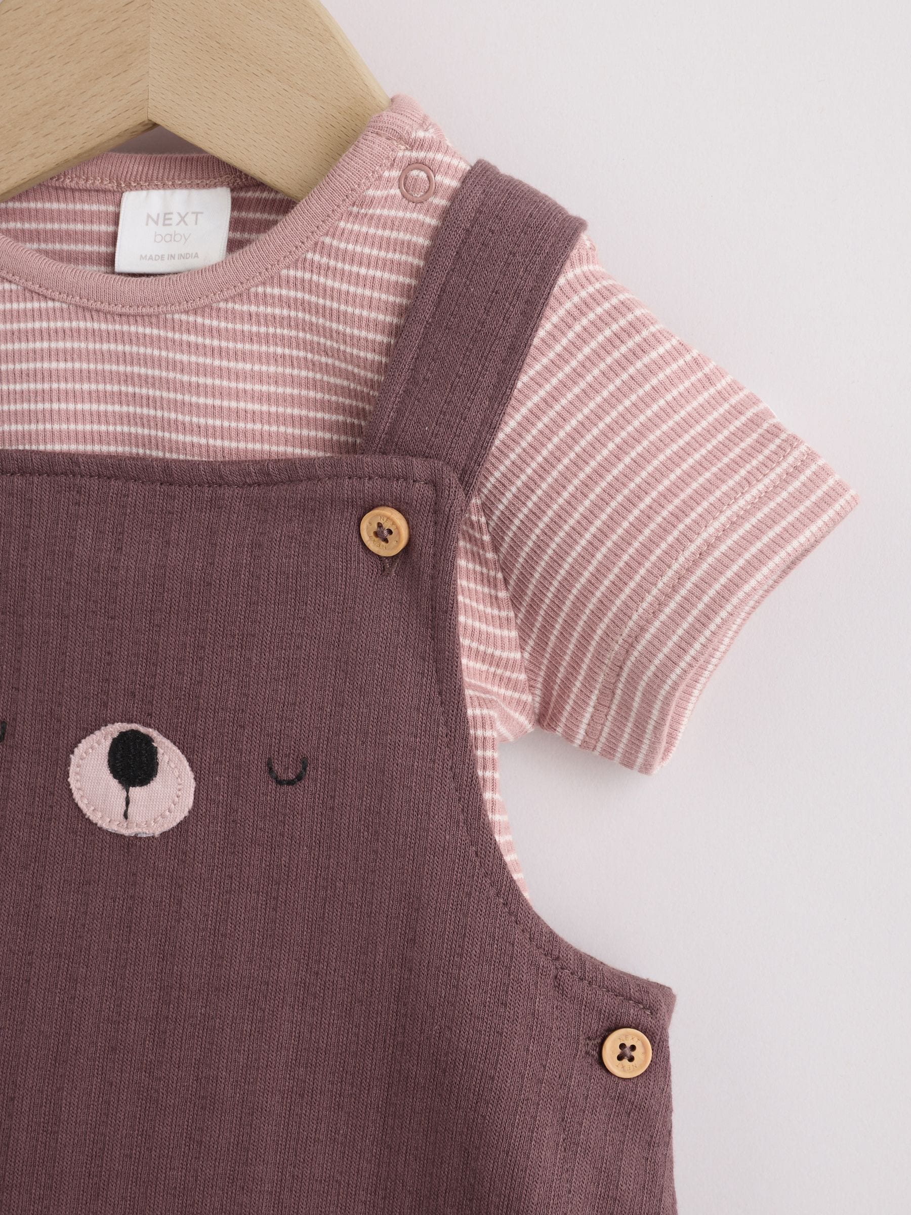 Brown Bear Jersey Dungarees and Bodysuit Baby Set (0mths-2yrs) image 7