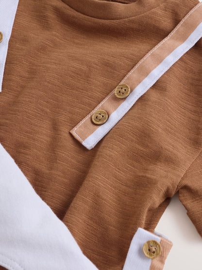 Rust Brown Stripe Twill Dungaree and Bodysuit Baby Set (0mths-2yrs) image 6