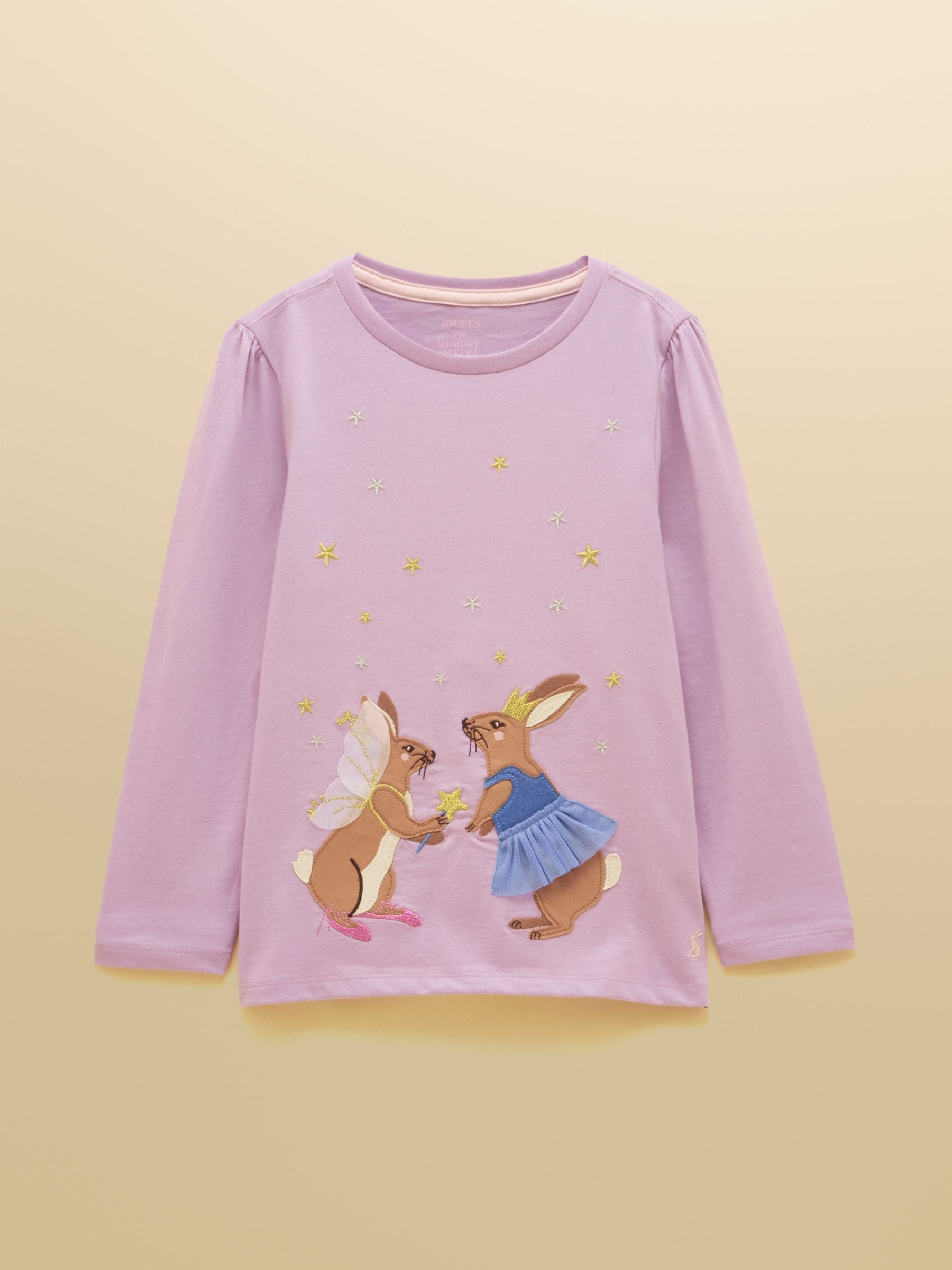 Dsiney Kidz - Joules Girls' Ava Lilac Purple Applique Long Sleeve Top image 1