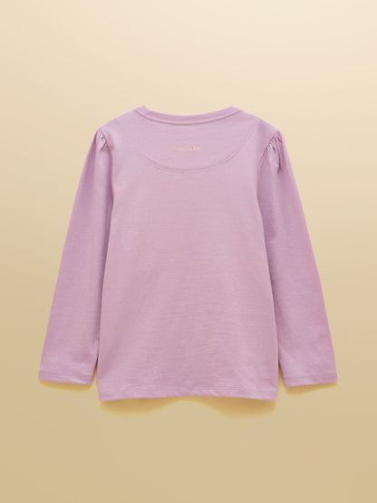 Dsiney Kidz - Joules Girls' Ava Lilac Purple Applique Long Sleeve Top image 2