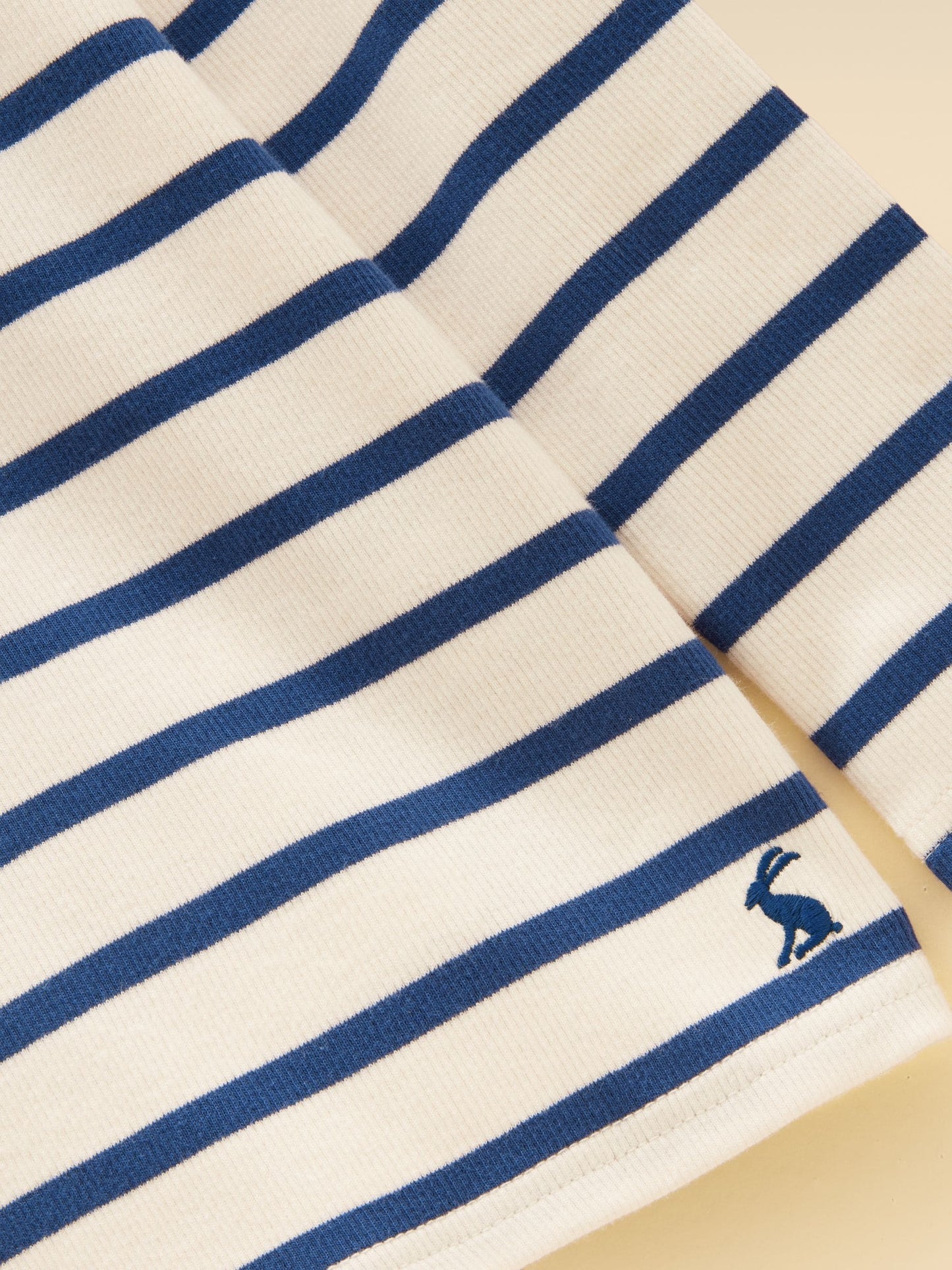 Dsiney Kidz - Joules Girls' Sophie Cream & Blue Long Sleeve Ribbed Collared Top image 3