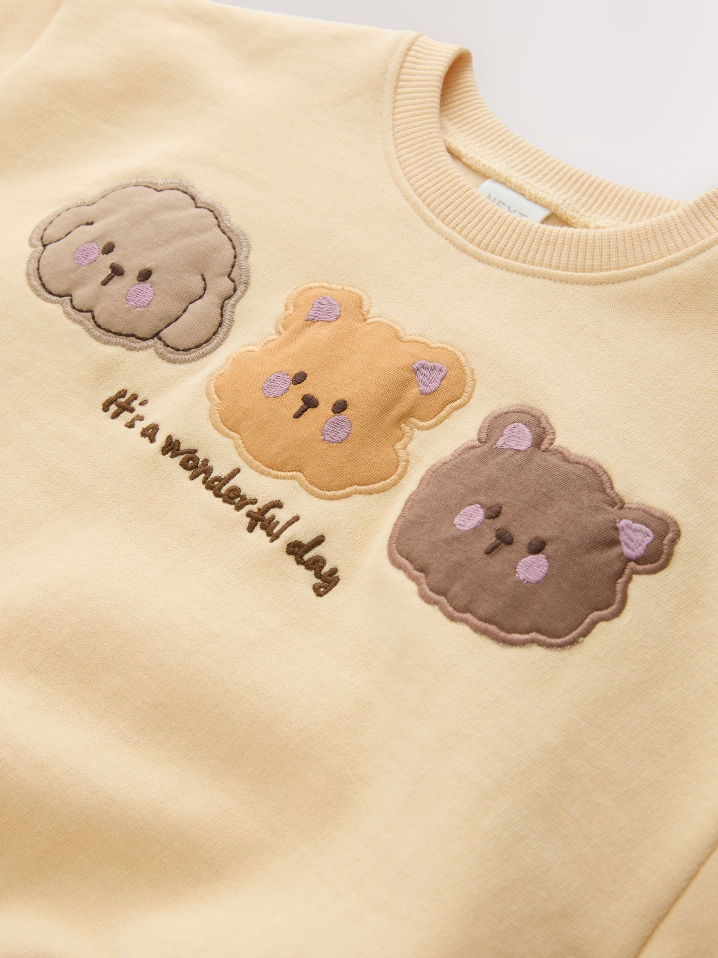 Chocolate Brown Bear Crew Neck Sweatshirt & Shorts Set (3mths-7yrs) image 4
