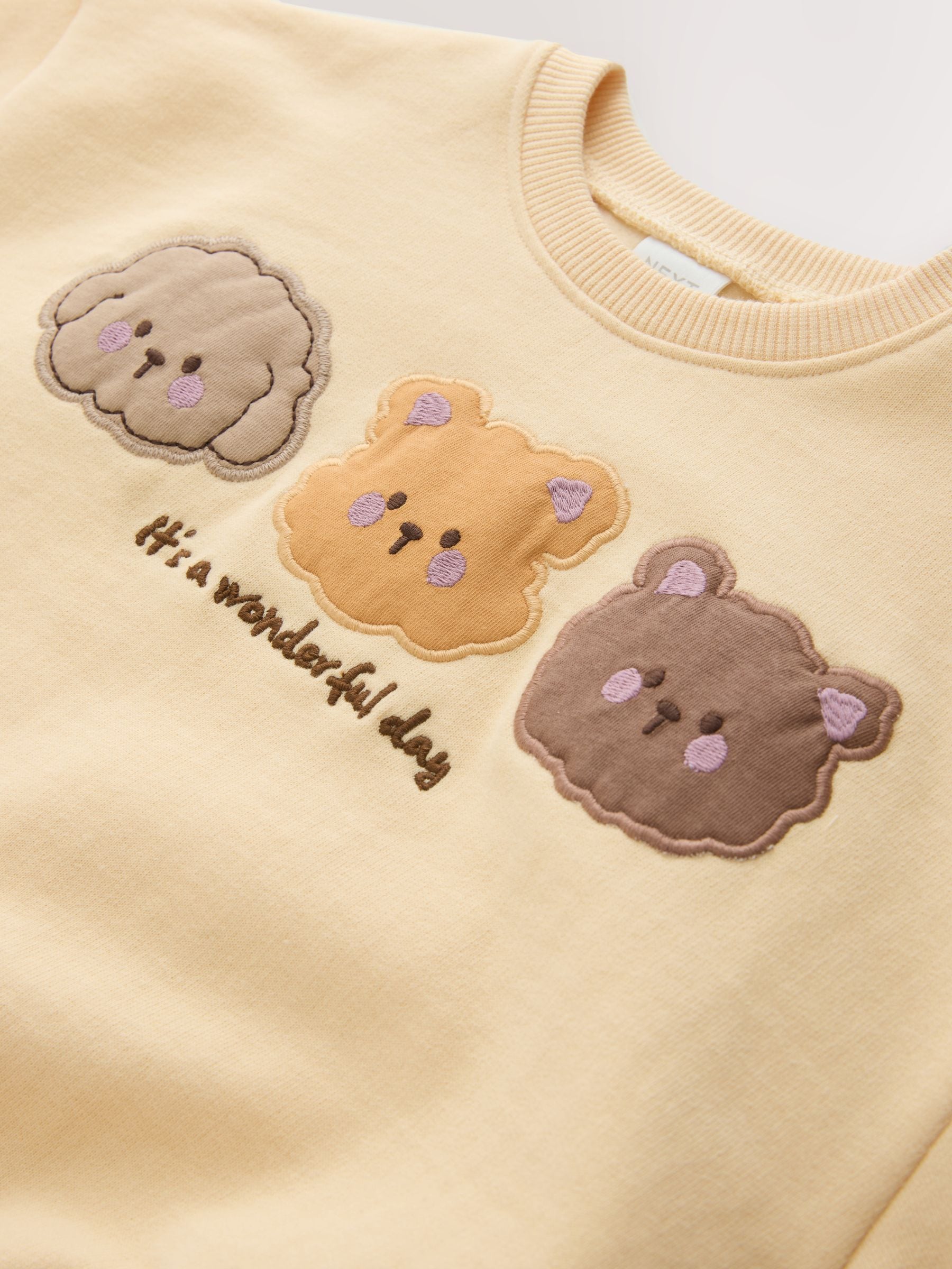Chocolate Brown Bear Crew Neck Sweatshirt & Shorts Set (3mths-7yrs) image 4