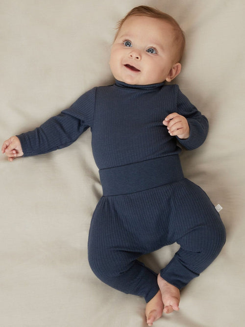 Dsiney Kidz - MORI Blue Ribbed Roll Neck Supersoft Bodysuit image 1