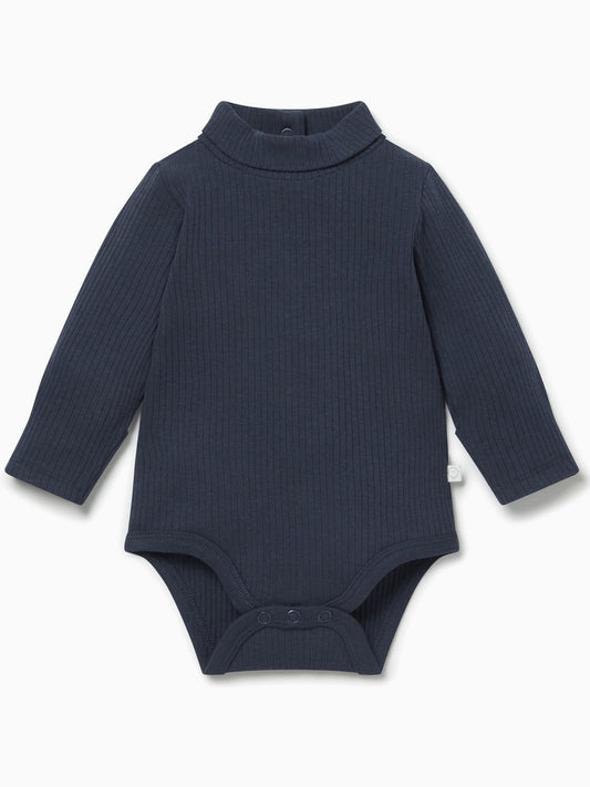 Dsiney Kidz - MORI Blue Ribbed Roll Neck Supersoft Bodysuit image 2