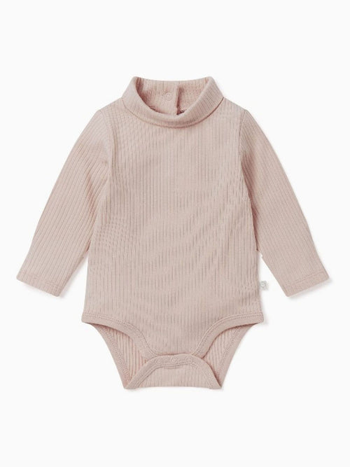 Dsiney Kidz - MORI Light Pink Ribbed Roll Neck Supersoft Bodysuit image 1