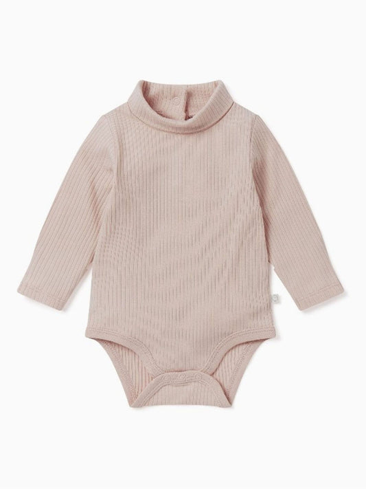 Dsiney Kidz - MORI Light Pink Ribbed Roll Neck Supersoft Bodysuit image 1