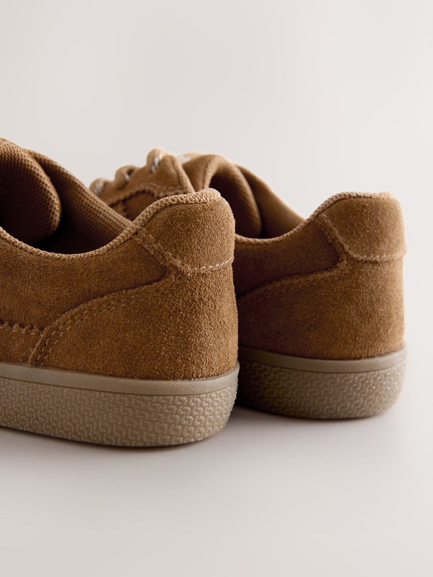 Tan Brown Suede Standard Fit (F) Retro Trainers image 4