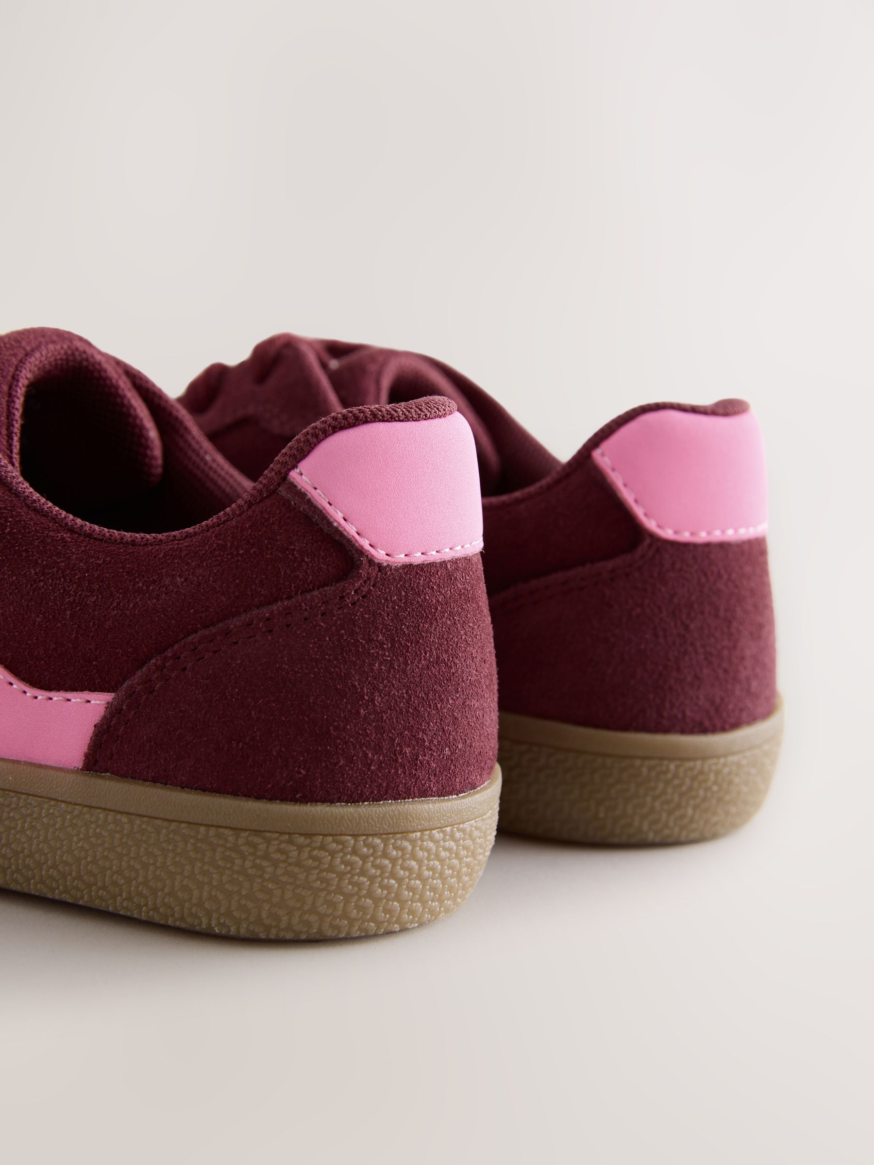Burgundy Red Suede Standard Fit (F) Retro Trainers image 4