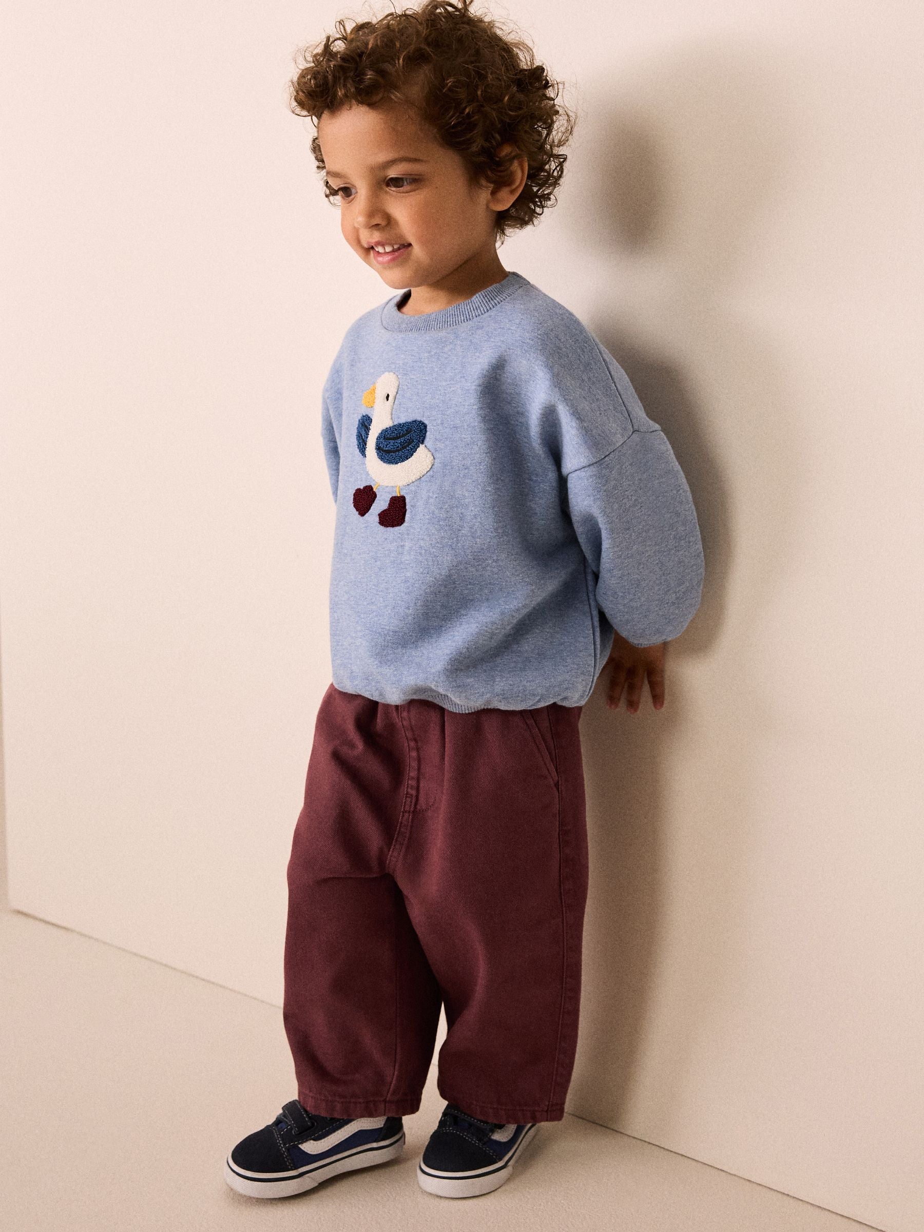 Dsiney Kidz - Burgundy Red Pull On Wide Trousers (3mths-7yrs) image 2