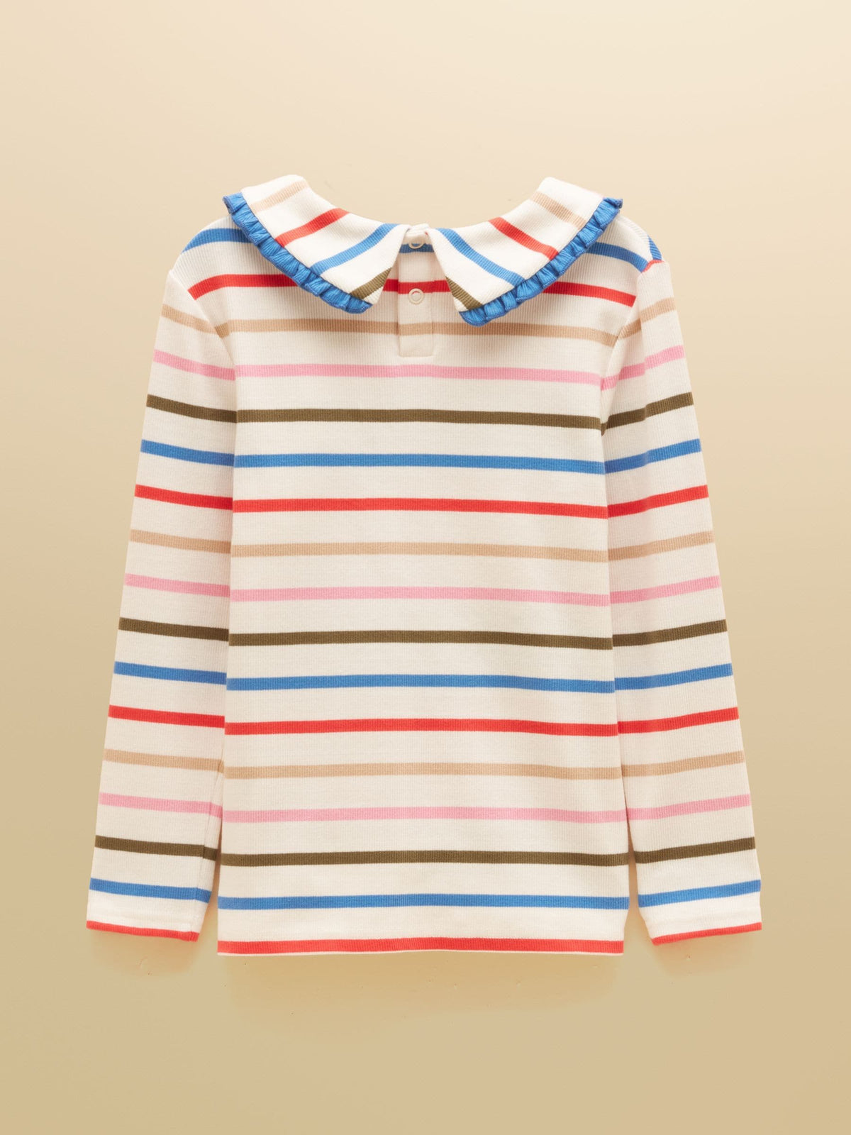 Dsiney Kidz - Joules Girls' Sophie Multi Stripe Long Sleeve Ribbed Collared Top image 2