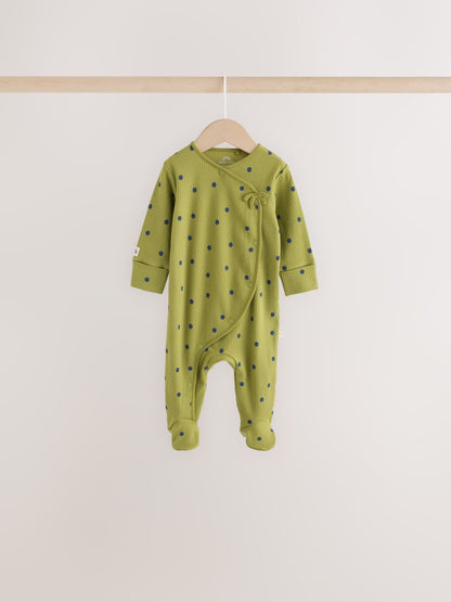 Dsiney Kidz - Green Floral Wrap Baby Sleepsuits 4 Pack (0mths-2yrs) image 6