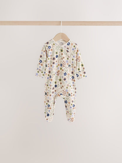 Dsiney Kidz - Green Floral Wrap Baby Sleepsuits 4 Pack (0mths-2yrs) image 7