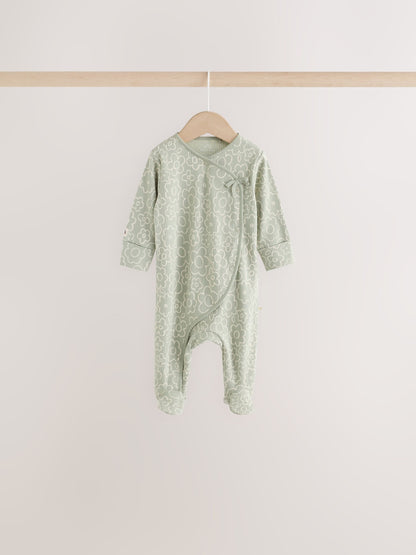 Dsiney Kidz - Green Floral Wrap Baby Sleepsuits 4 Pack (0mths-2yrs) image 8