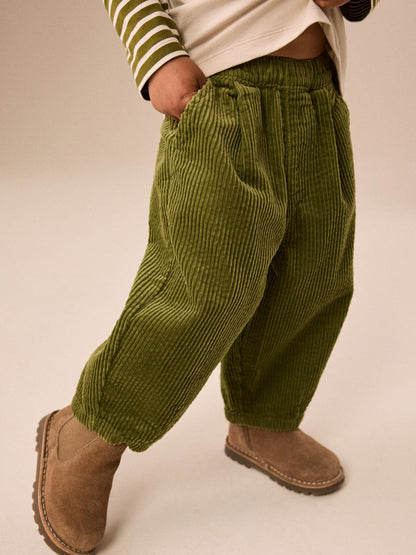 Dsiney Kidz - Green Wide Fit Textured Corduroy Pull On Trousers (3mths-7yrs) image 3