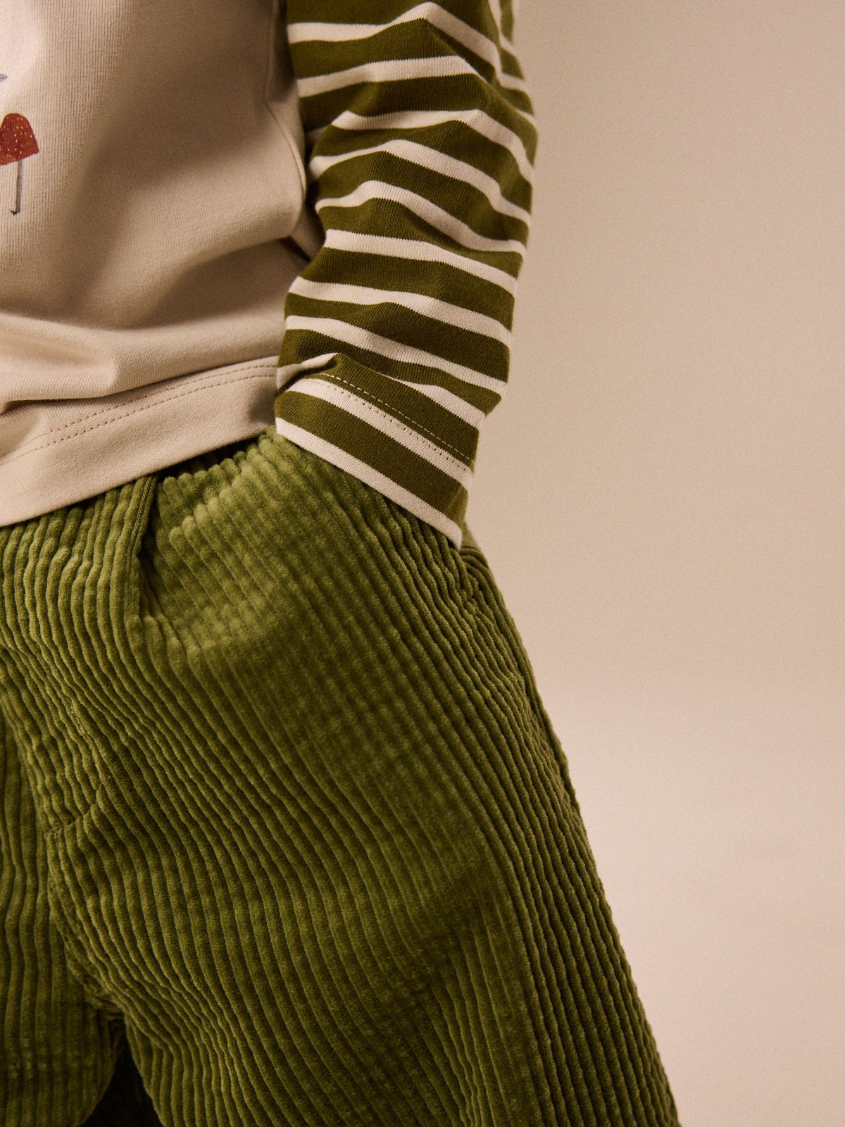 Dsiney Kidz - Green Wide Fit Textured Corduroy Pull On Trousers (3mths-7yrs) image 5