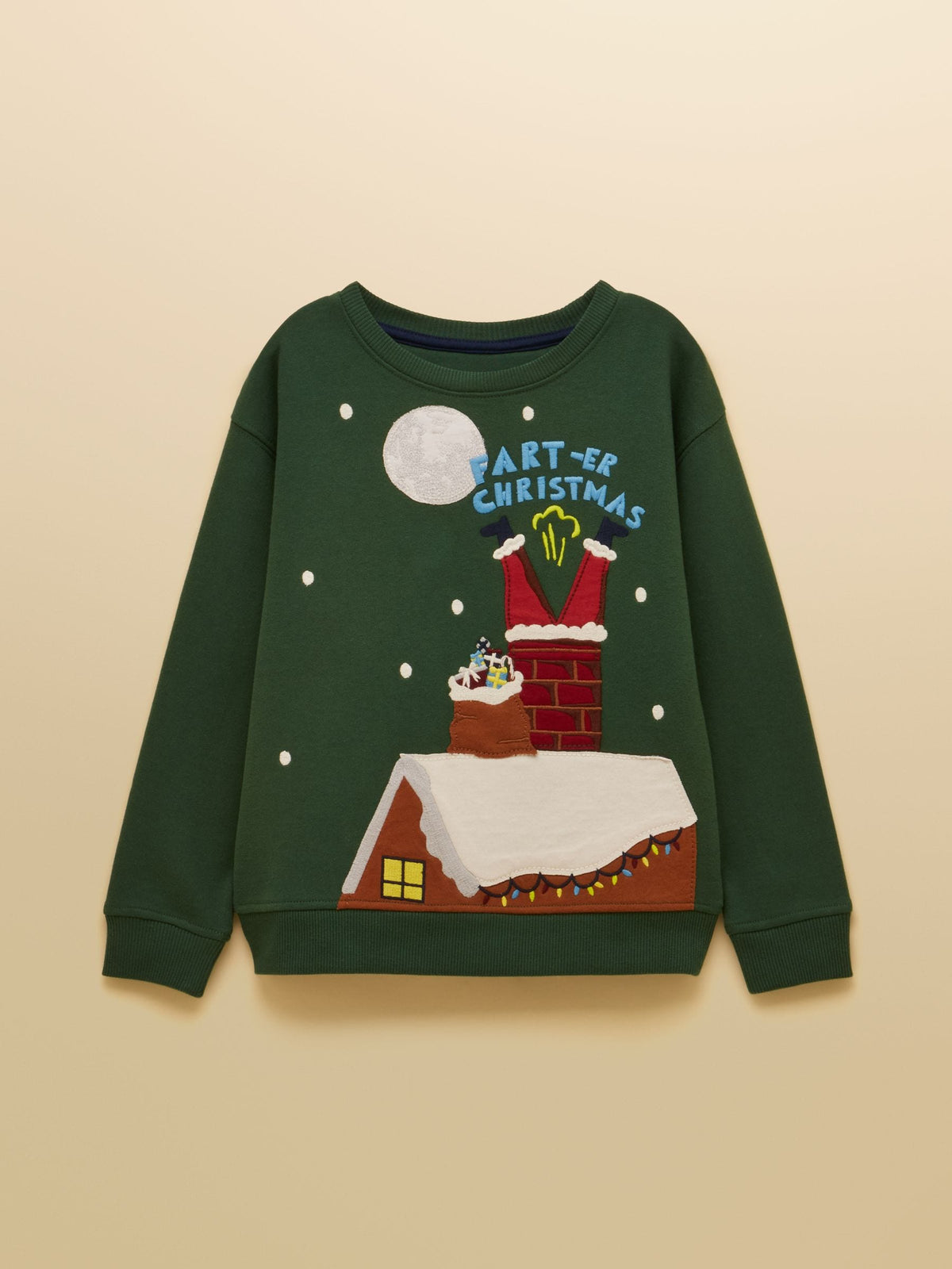 Joules Kids' Hudson Green Applique Sweatshirt - image 1